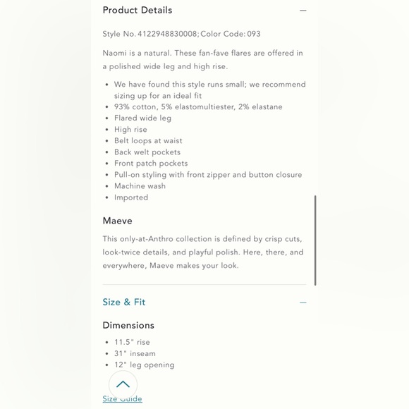 NWT Anthropologie The Naomi High-Rise Wide-Leg Jeans by Maeve size 28 petite - Picture 4 of 14